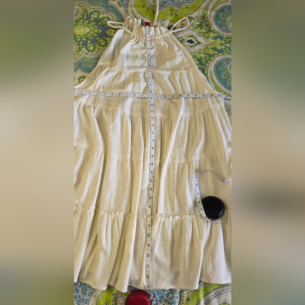 Free People Babydoll Gauze Tiered Halter Dress Small Oversized Sundress - Picture 8 of 14